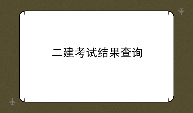 二建考试结果查询