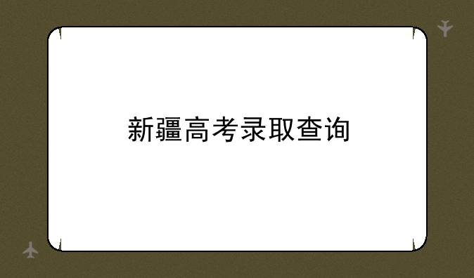 新疆高考录取查询