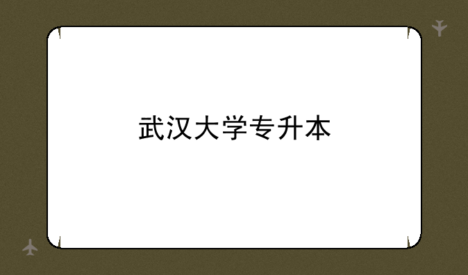 武汉大学专升本