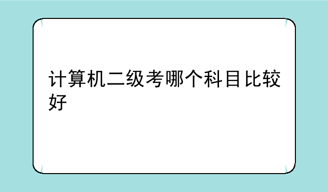 计算机二级考哪个科目比较好