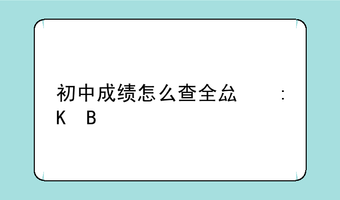 初中成绩怎么查全县排名