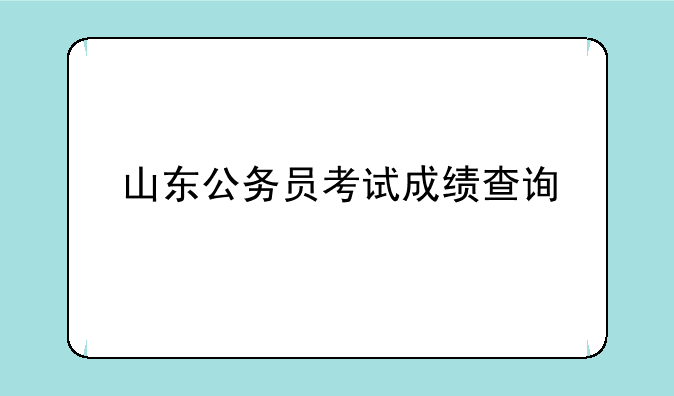 山东公务员考试成绩查询