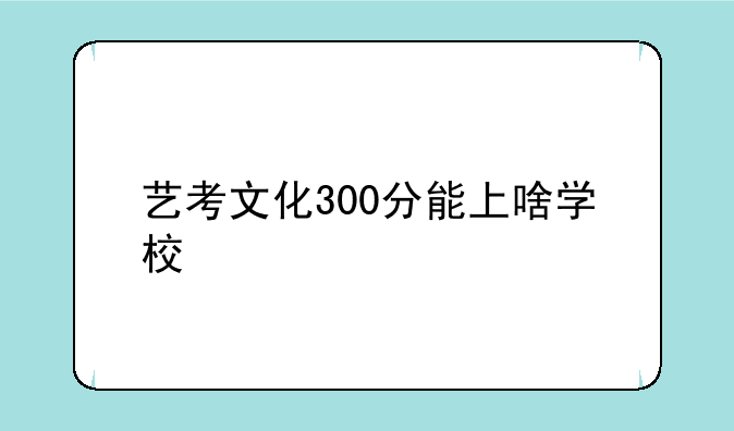 艺考文化300分能上啥学校