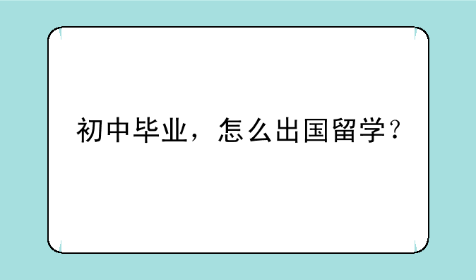 初中毕业，怎么出国留学？