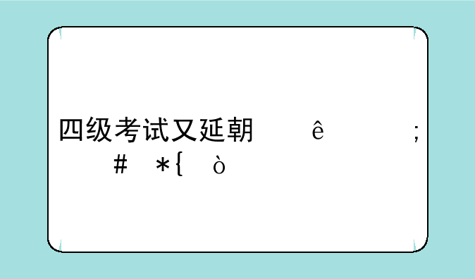 四级考试又延期了怎么办？