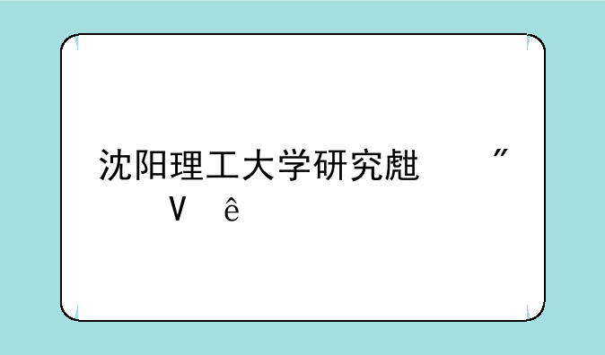 沈阳理工大学研究生分数线